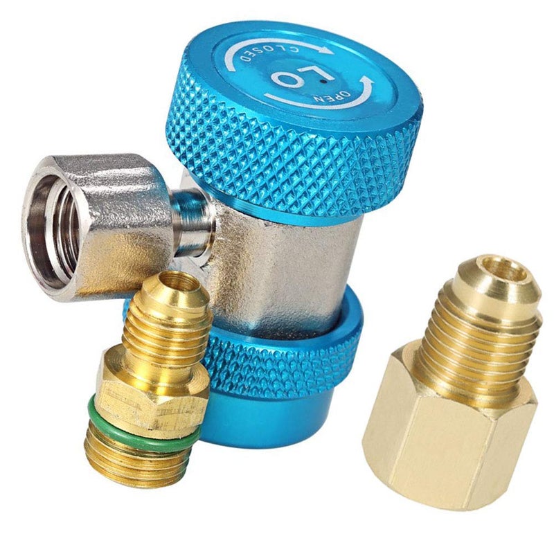 LIYYOO Adjustable R134a Quick Coupler High Low Conversion Adapter Fittings, Refrigerant Tank Adapter Kit for AC Air conditioning Refrigerant R134a HVAC Air Condition Gauge Manifold Hose Connector - Image 3